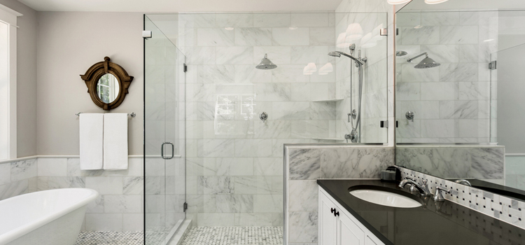bathroom shower door installation in San Marino